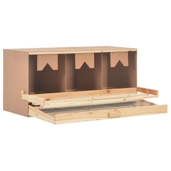 Vidaxl Φωλιά Για Κότες Με 3 Θέσεις 96x40x45 Εκ. Από Μασίφ Ξύλο Πεύκου image 5