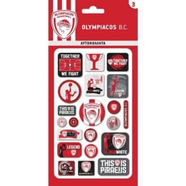 Αυτοκόλλητα Puffy Χάρτινη Πόλη Ολυμπιακός Μπάσκετ 3