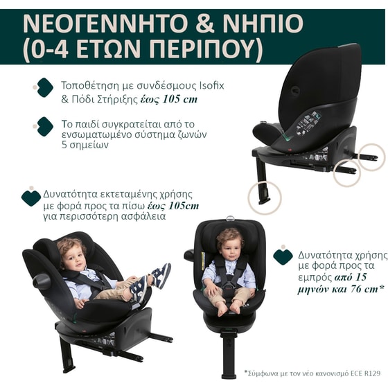 Chicco Βρεφικό/ Παιδικό Κάθισμα Αυτοκινήτου Everone i-Size για Παιδί 40-150 cm Μαύρο image 3