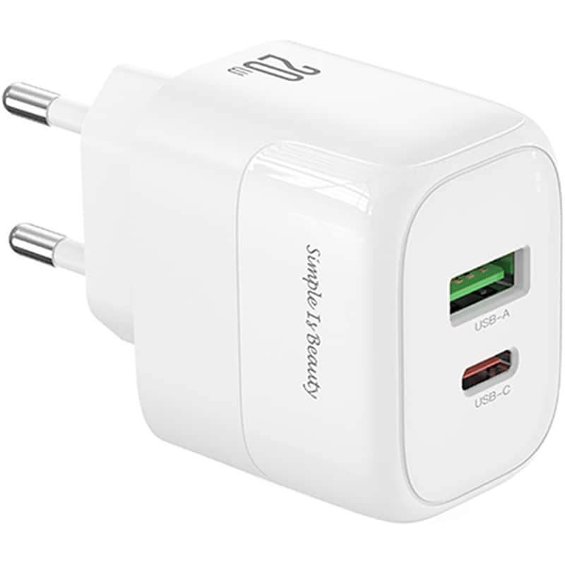 XO Φορτιστής L137 USB-C/USB-A Λευκό