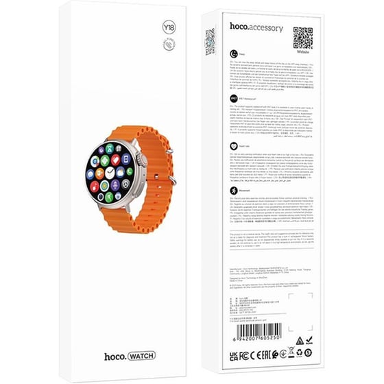 Smartwatch Hoco Y18 38mm V5.1 - Πορτοκαλί image 3