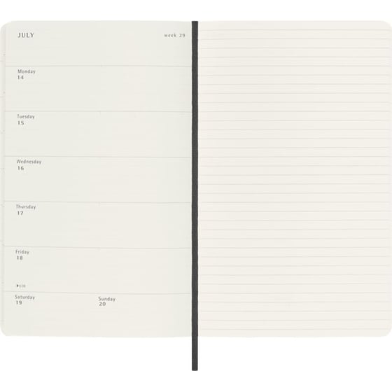 Ημερολόγιο Εβδομαδιαίο Moleskine 2025 12M Large Black Soft image 3