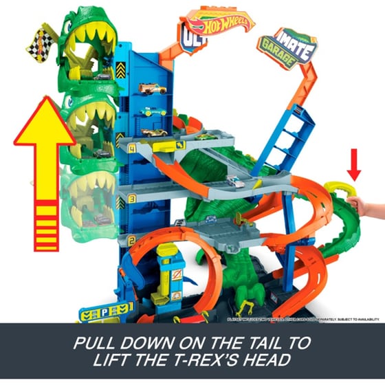 Playset Hot Wheels Απόλυτο Γκαράζ T-Rex Με Πίστα City image 12