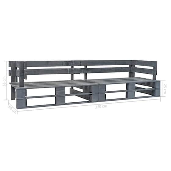 Καναπές Κήπου VidaXL Διθέσιος από Ξύλο 220x66x55 cm - Γκρι image 2