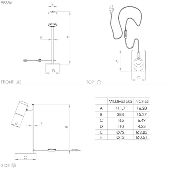 Επιτραπέζιο Φωτιστικό Eglo Ceppino GU10 - Λευκό image 3