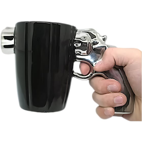 Κούπα 3D Περίστροφο Κεραμική 380 ml - Μαύρο/Ασημί  image 4