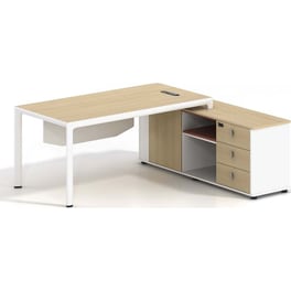 Γραφείο 24Mall 180x80x75cm Beech - Λευκό C532584
