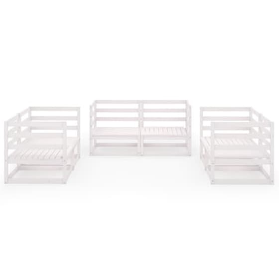 Σαλόνι Κήπου Vidaxl 6 Τμχ Από Μασίφ Ξύλο Πεύκου - Λευκό image 3