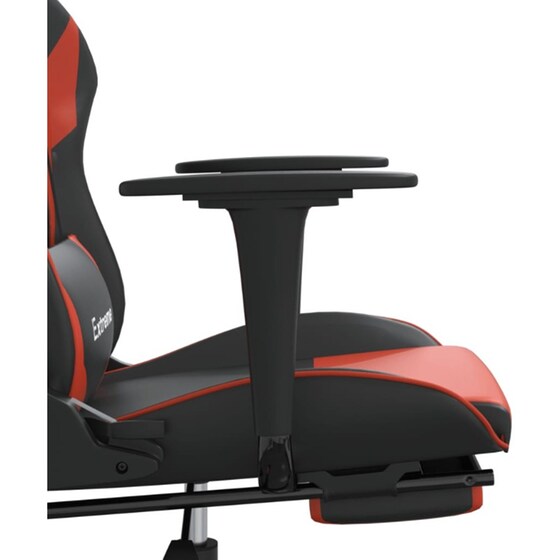 Καρέκλα Gaming VIDAXL 3143700 με Υποπόδιο από Τεχνητό Δέρμα - Μαύρο / Κόκκινο image 8