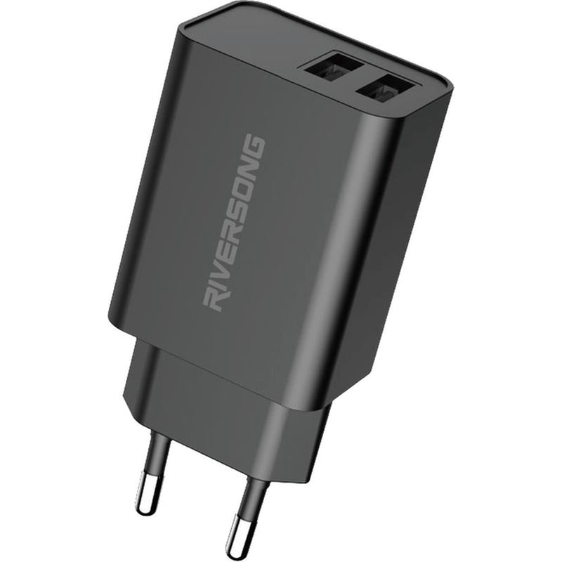 Φορτιστής Πρίζας Riversong AD29 USB‑A 10.5 W - Μαύρο