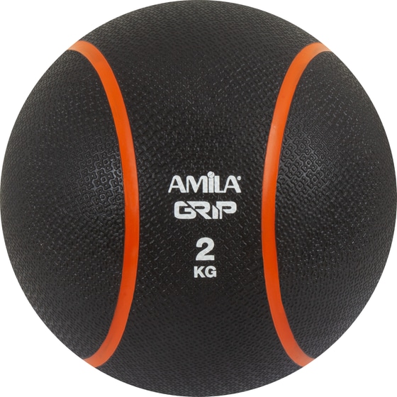 Μπάλα Medicine Grip Amila 2 kg 19 cm από Λάστιχο - Μαύρη/Πράσινη image 0