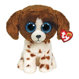 Λούτρινο TY Beanie Boos Muddles Χνουδωτό Σκυλάκι Καφέ Και Λευκό 23 cm