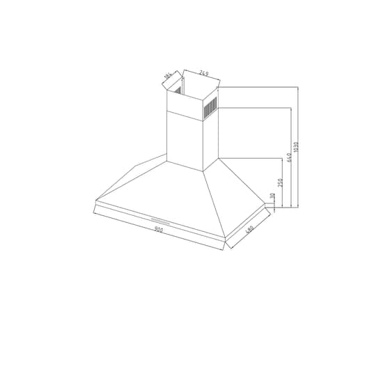 DAVOLINE CHESTER 090 BL 90 cm Μαύρο Απορροφητήρας Καμινάδα - Τζάκι image 4