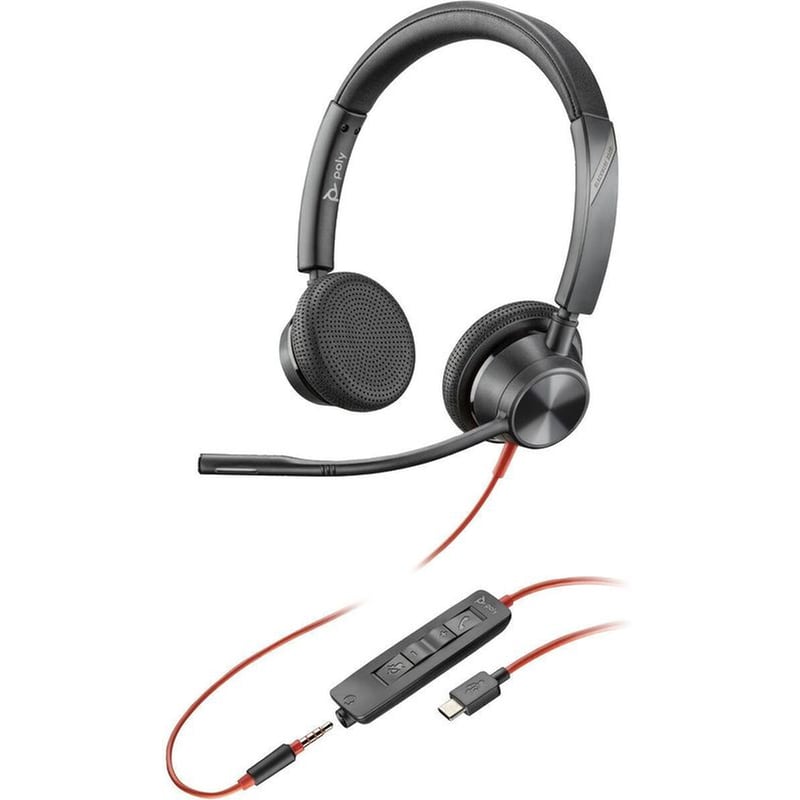 POLY Ενσύρματα Ακουστικά με Μικρόφωνο Poly Blackwire 3325 - Μαύρο