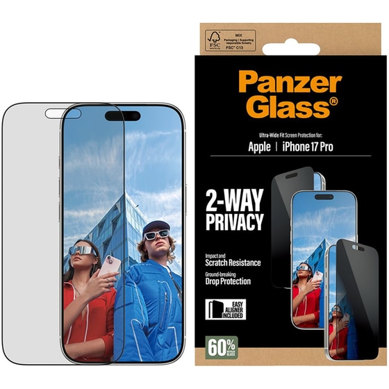 Προστατευτικό οθόνης Apple iPhone 17 Pro - PanzerGlass 2-Way Privacy Ultra-Wide Fit Screen Protection image 3
