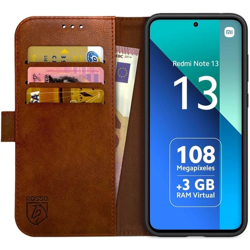 ROSSO Θήκη Xiaomi Redmi Note 13 5G - Rosso Element PU Wallet - Brown