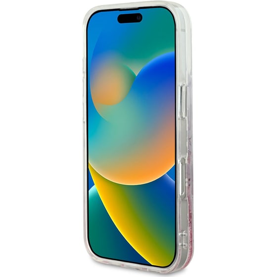 Θήκη Apple iPhone 16 Pro Max Guess Liquid Glitter Flower - Ροζ image 4