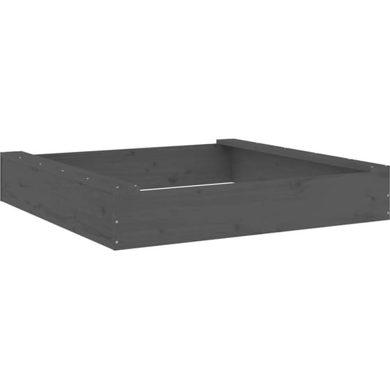 VidaXL Αμμοδόχος με Καθίσματα Τετράγωνη 111x111x20cm Ξύλινη - Γκρι image 1