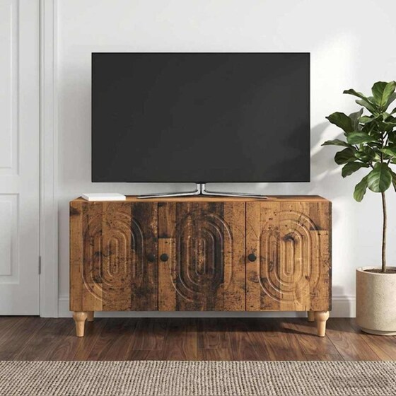 Έπιπλο Τηλεόρασης VidaXL 99 x 34,5 x 50 cm - Παλαιωμένο Ξύλο image 3