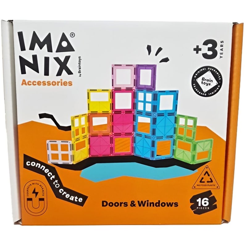 IMANIX Imanix Μαγνητικό Παιχνίδι Κατασκευών πόρτες Και Παράθυρα 16τεμ.
