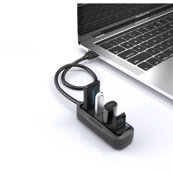 Vention Hub 4 Θυρών USB 2.0 με σύνδεση USB-A - Μαύρο image 1