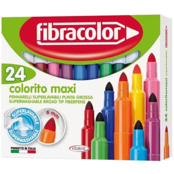 Μαρκαδόροι Fibracolor Ζωγραφικής Colorito Maxi 24 Τεμάχια image 0