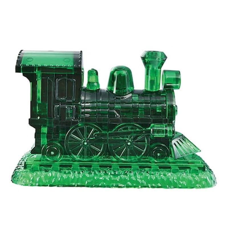 Crystal Puzzle Steam Locomotive Green 3d