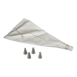 Κορνέ Ζαχαροπλαστικής με 4 Μύτες Spitishop 151094 Πλαστικό/Ανοξείδωτο - Ασημί/Λευκό