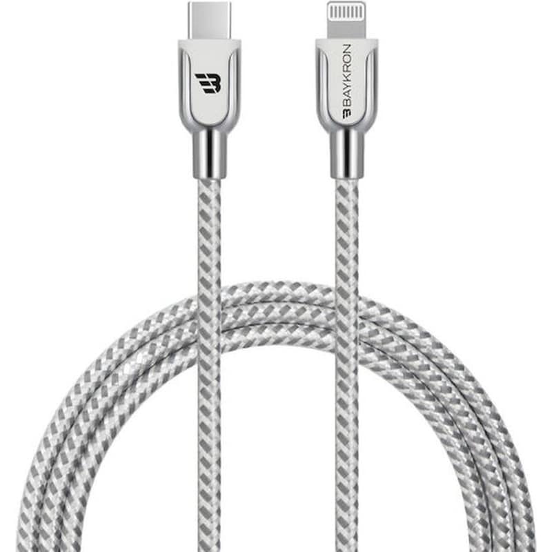 BAYKRON Καλώδιο Φόρτισης Baykron BKR-BL-C2L-001-W Braided USB-C σε Lightning 1.2m - Black