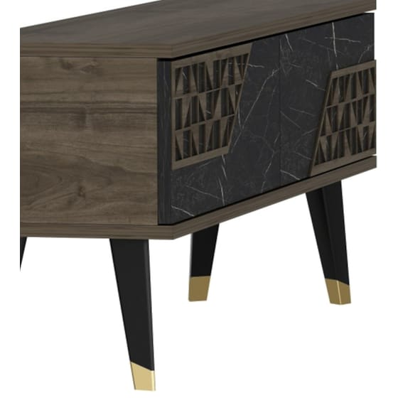 Έπιπλο Τηλεόρασης 24Mall Toro από Μοριοσανίδα 120x29.6x45.2 cm - Καφέ/Μαύρο image 3