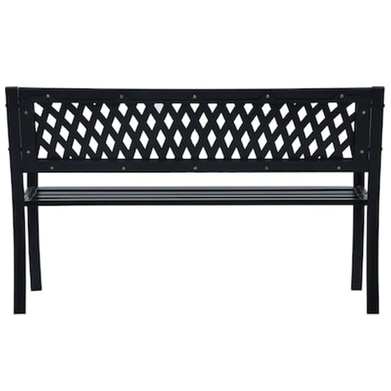 Παγκάκι Κήπου VidaXL από Ατσάλι 125x53x77 cm - Μαύρο image 4