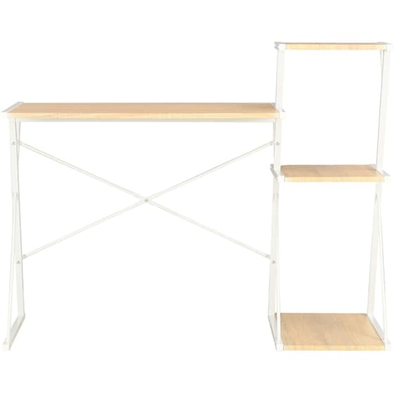 Γραφείο Βιβλιοθήκη VidaXL από Μοριοσανίδα 116x50cm - Δρυς/Λευκό image 1