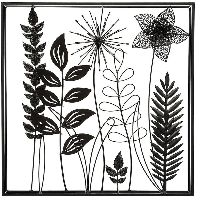 Κάδρο Spitishop A-s Leaves 169390 Μεταλλικό 40.5x6x40.5cm - Μαύρο