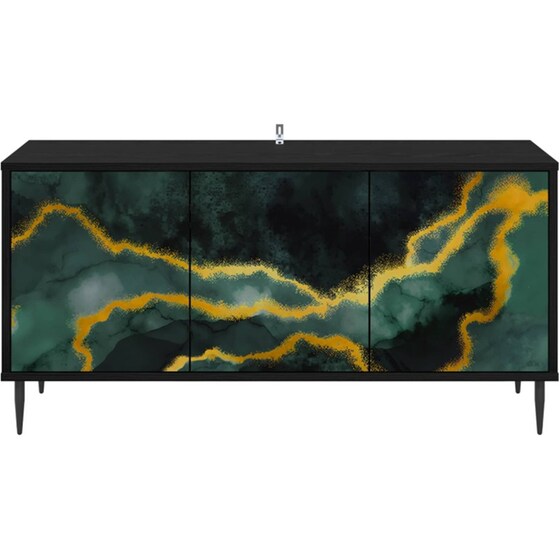 Έπιπλο Τηλεόρασης VidaXL WIJHE 102 x 33 x 51 cm - Μαύρη Δρυς image 3
