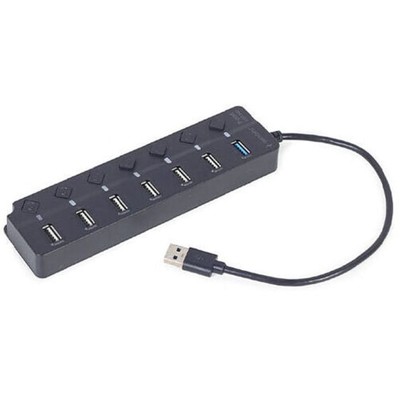 Gembird UHB-U3P1U2P6P-01 USB Hub με 7 θύρες USB 3.1 - Μαύρο image 0