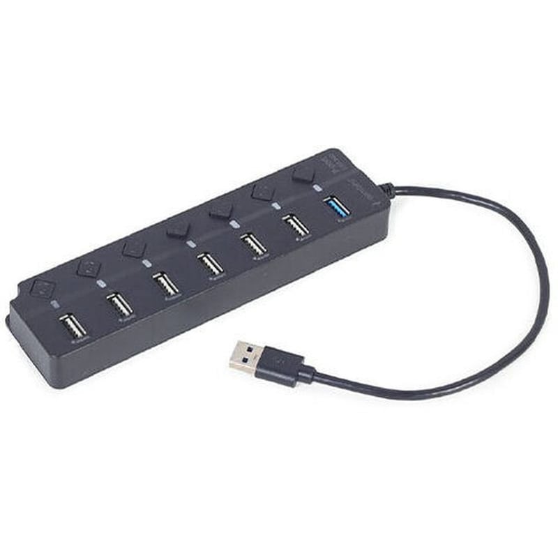 Gembird UHB-U3P1U2P6P-01 USB Hub με 7 θύρες USB 3.1 - Μαύρο
