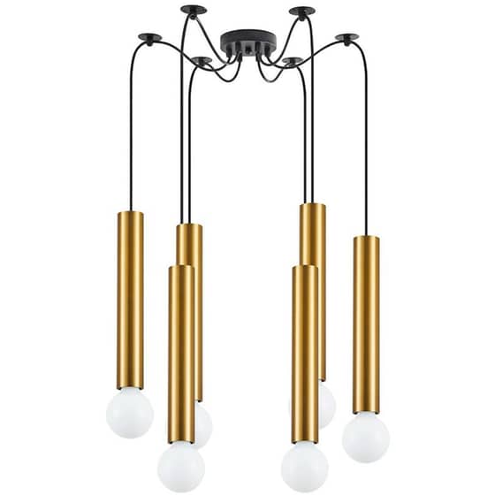 Φωτιστικό Οροφής Πολύφωτο Homelighting Adept Tube 77-8679 Μεταλλικό - Χρυσό/Μαύρο image 0
