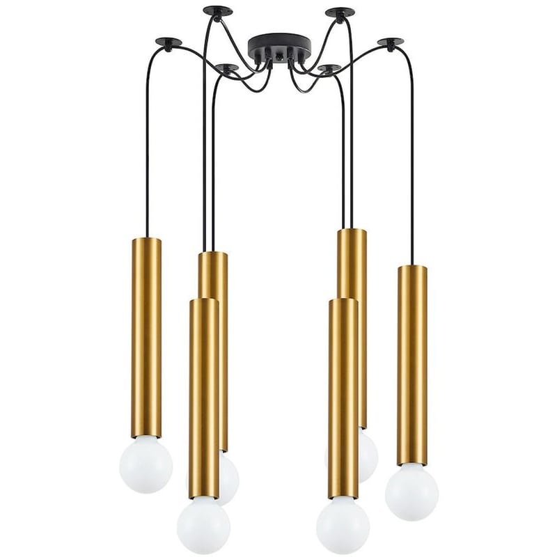 Φωτιστικό Οροφής Πολύφωτο Homelighting Adept Tube 77-8679 Μεταλλικό - Χρυσό/Μαύρο