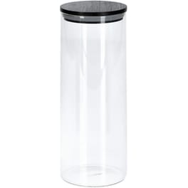 Βάζο Αποθήκευσης Τροφίμων Spitishop Γυάλινο 1.05lt - Διάφανο/Μαύρο