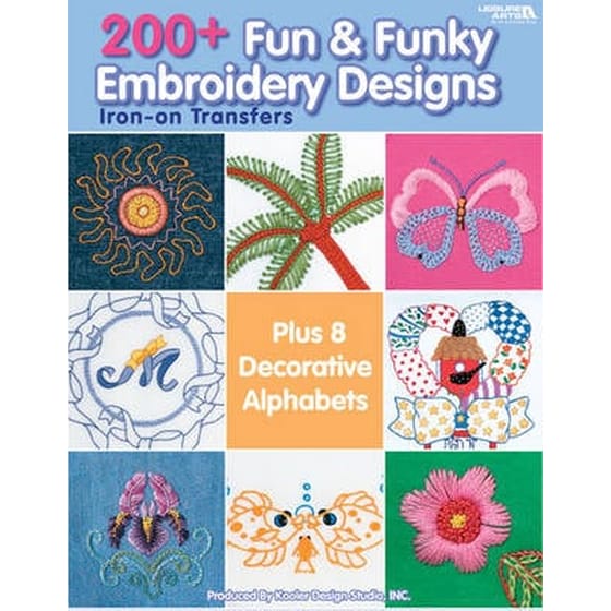 200+ Fun & Funky Embroidery Designs Iron-on Transfers image 0