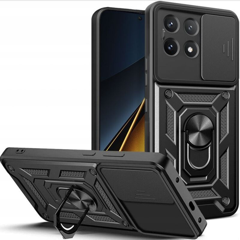 Θήκη Xiaomi Redmi Note 13 Pro 5G/ Poco X6 - Tech-Protect Camshield Pro Με Κάλυμμα Για Την Κάμερα Μεταλλικό Ring Holder - Black