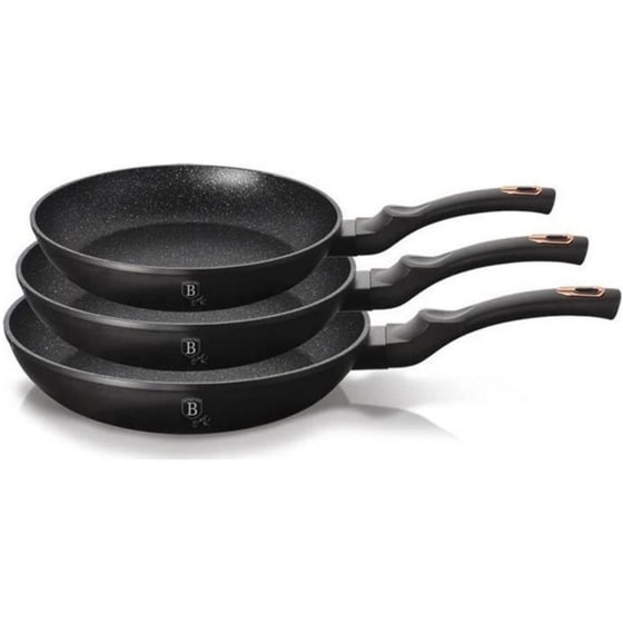 Σετ Τηγάνια BERLINGER BH-6158F 3 τμχ Μαύρο image 0