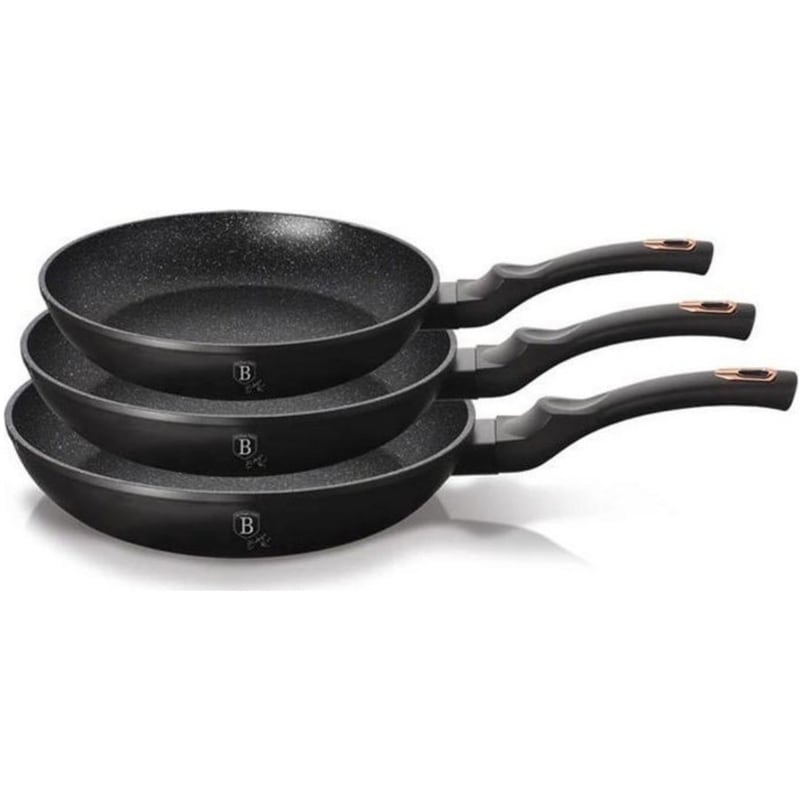 Σετ Τηγάνια BERLINGER BH-6158F 3 τμχ Μαύρο