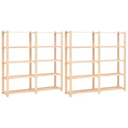 Vidaxl Ραφιέρες 5 Επιπέδων 2 Τεμ 500 Κ 170x38x170 Εκ Μασίφ Ξύλο Πεύκου