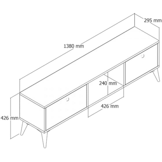 Έπιπλο Τηλεόρασης 24Mall Carlos από Μοριοσανίδα 138x29.5x42.6 cm - Μπεζ image 3