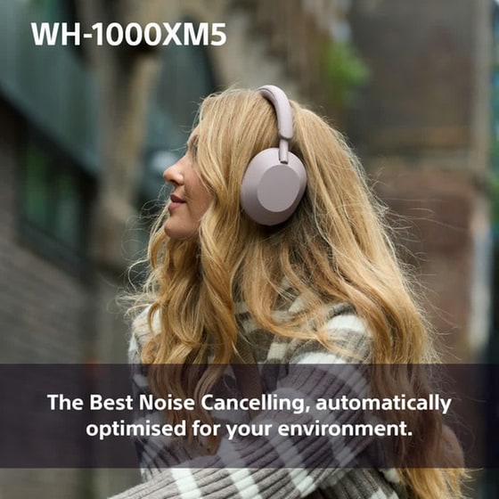 Sony WH-1000XM5 Premium Noise Cancelling Wireless Over Ear Headphones - Smoky Pink image 3