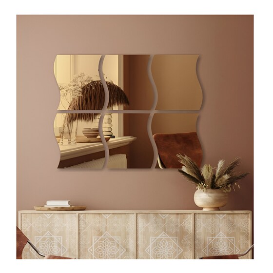 Διακοσμητικός Καθρέπτης Τοίχου Home Deco Factory 12 Τμχ 15 cm - Χρυσό image 1