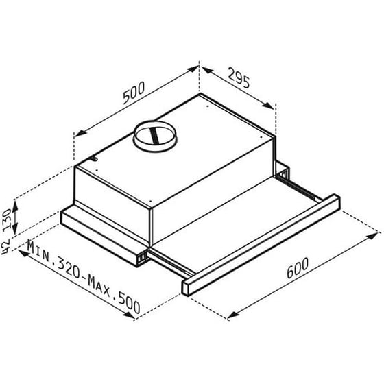 PYRAMIS 60cm Μαύρο Απορροφητήρας Συρόμενος image 2