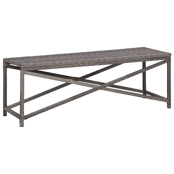 Πάγκος Κήπου VidaXL από Συνθετικό Ρατάν 120x40x43cm - Γκρι image 0