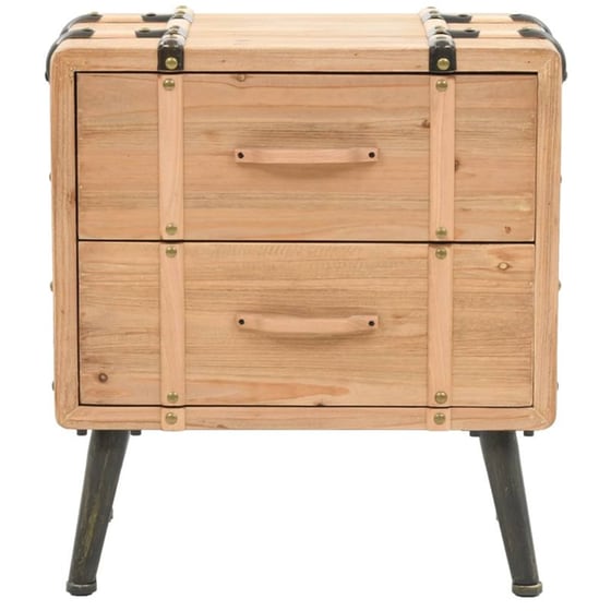 Κομοδίνο Vidaxl Από Μασίφ Ξύλο Ελάτης 50x35x57 cm - Φυσικό image 1